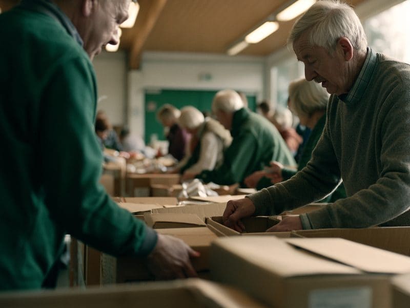 Ehrenamtliche Helferin bei der Arbeit